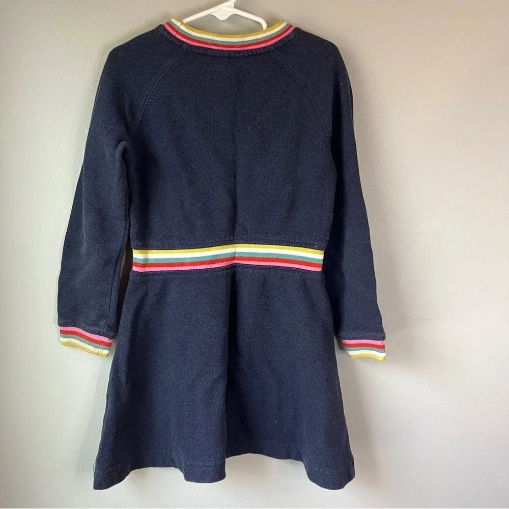 Mini Boden Navy Stripe crewneck Sweatshirt Dress